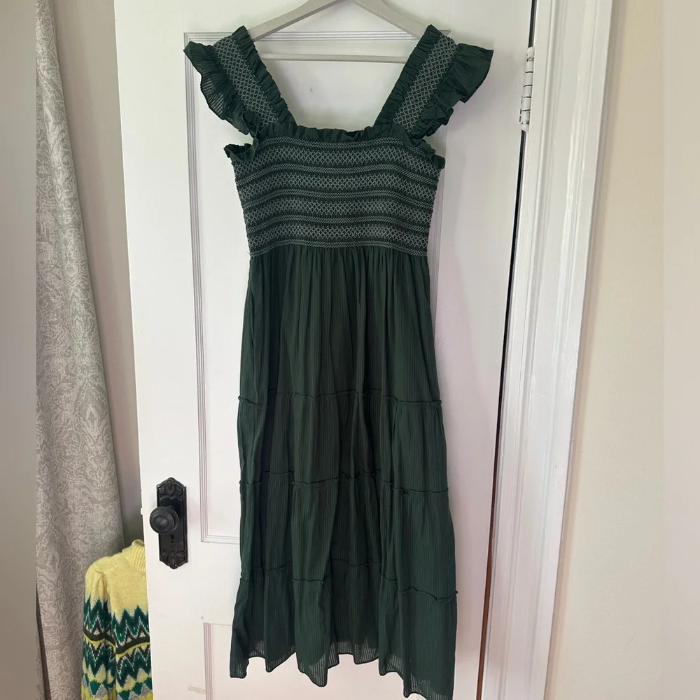 Hill House Ellie Nap Dress Green Shadow Stripe SMALL - Picture 2 of 4